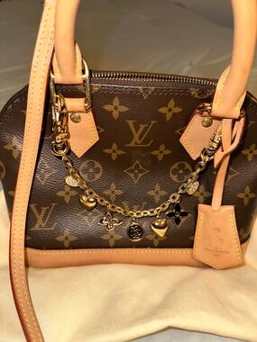 Louis Vuitton Monogram Alma BB Handbag in Brown and Natural Vachetta